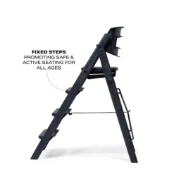 KAOS Klapp højstol foldbar genbrugsplast inkl. bøjle og bakke - sort-Børn Højstole Med Tilbehør