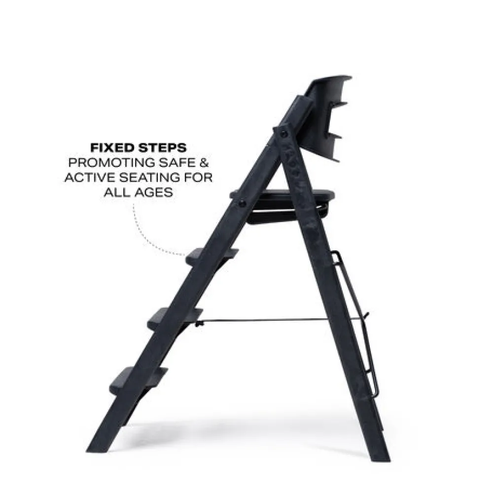 KAOS Klapp højstol foldbar genbrugsplast inkl. bøjle - sort-Børn Højstole Med Tilbehør