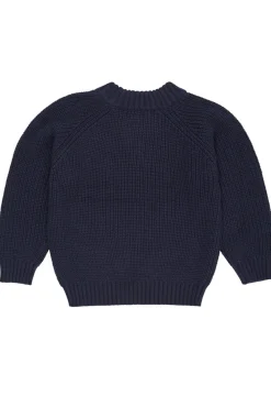 Copenhagen Colors Klasisk strikket bluse - NAVY- Cardigans, Veste & Trøjer