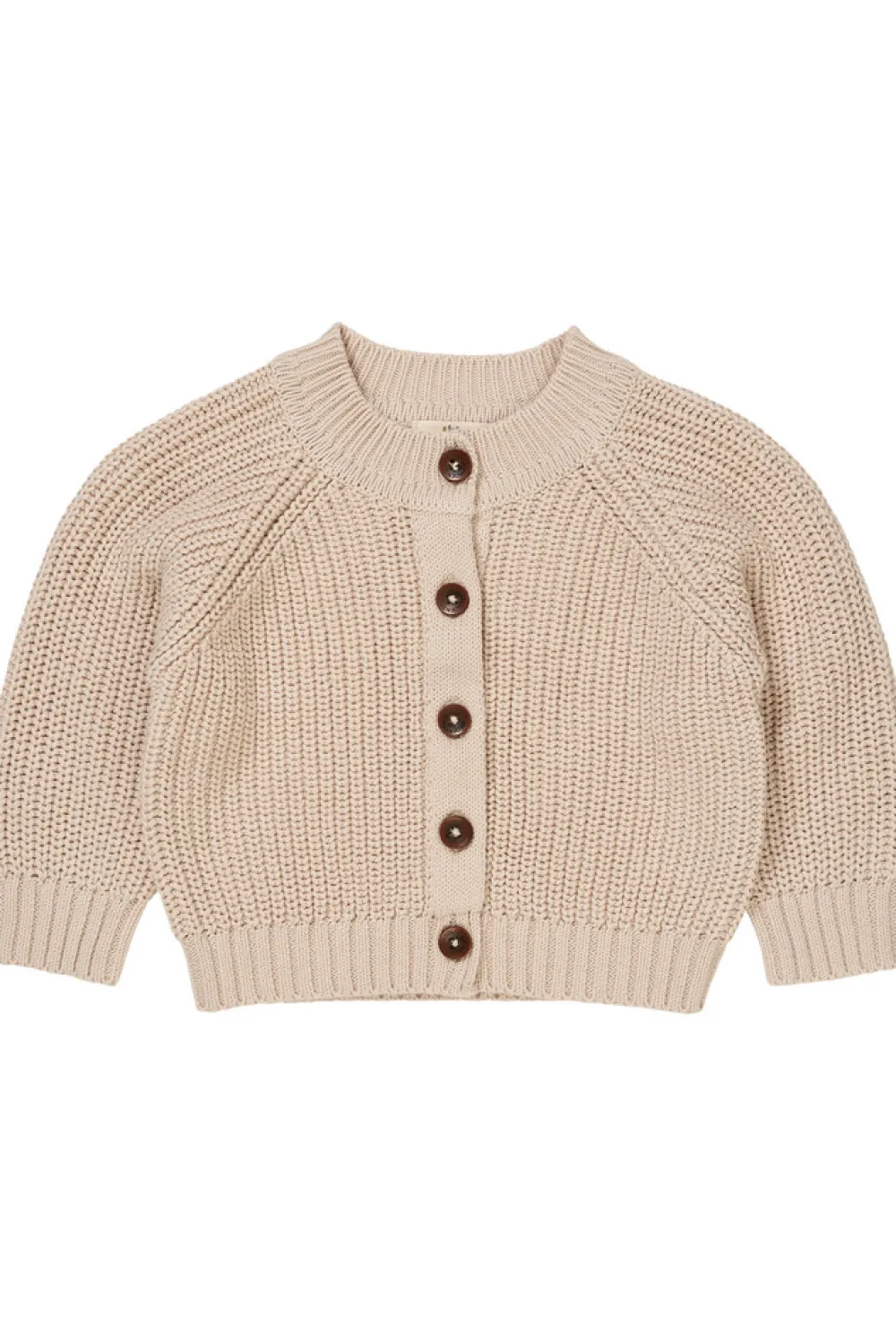 Copenhagen Colors Klassisk strikket cardigan - BEIGE- Cardigans, Veste & Trøjer
