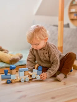 Moover Toys klodstog blå- Trælegetøj