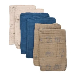 Pippi Øko. stofbleer (6-pak) - China Blue-Børn Stofbleer & Klude|Stofbleer