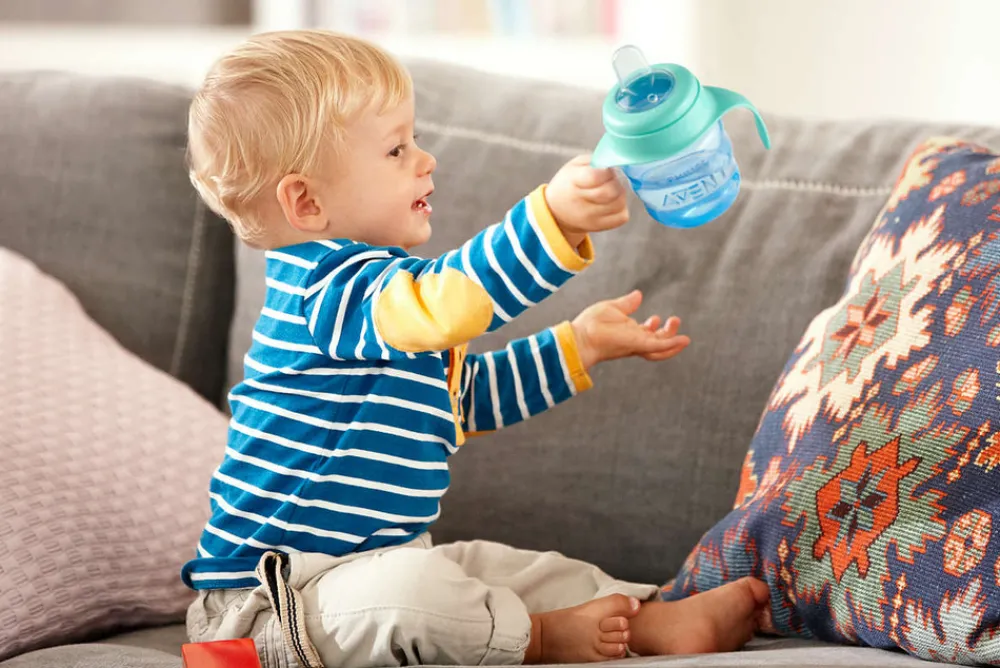 Philips Avent Kop med blød drikketud, 200 ml. - Blå- Træningskopper Og Flasker