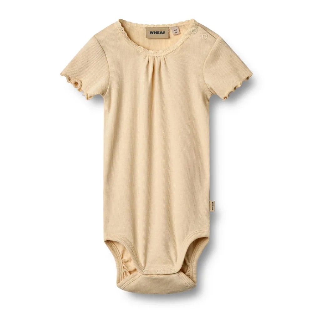 Wheat Kortærmet Rib Body Edna - 9430- Bodystocking Kortærmet