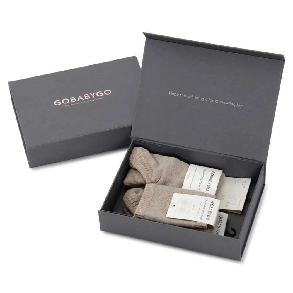 GOBABYGO Kravle start pakke - Sand- Skridsikre Strømper|Strømpebukser