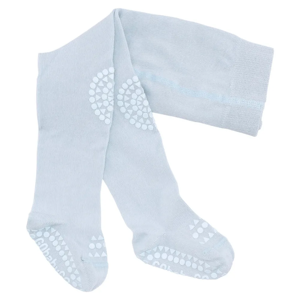 GOBABYGO Kravle Strømpebukser Bambus - Sky blue- Skridsikre Strømper|Strømpebukser