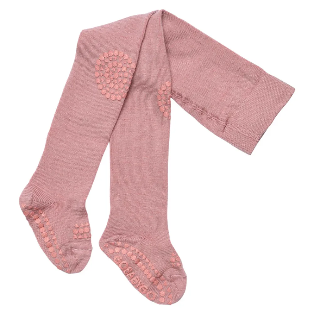 GOBABYGO Kravle Strømpebukser Uld - Rose blush- Strømpebukser|Uldstrømper & Uldstrømpebukser