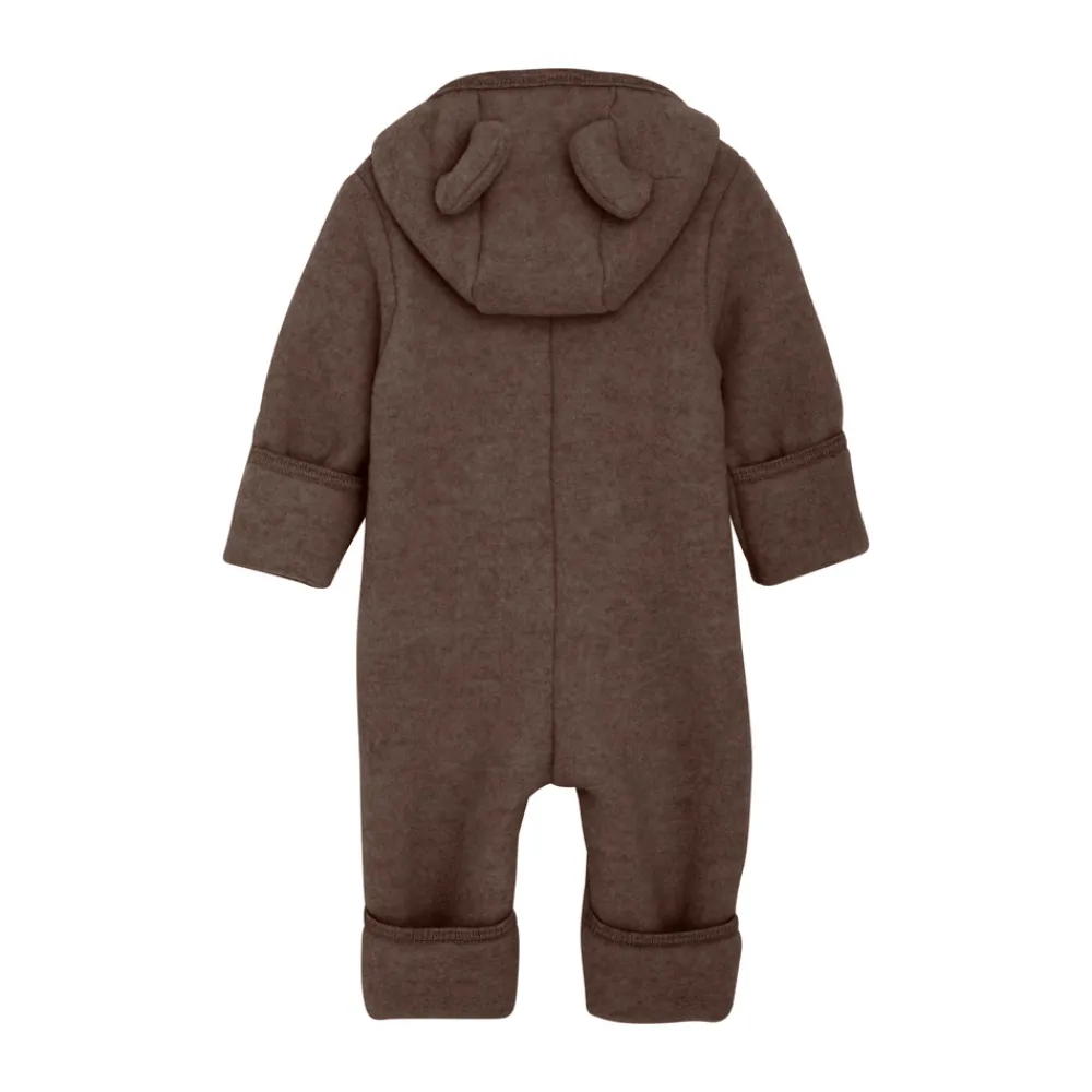 HUTTEliHUT Køredragt Ører Uld Fleece - Brown Melange- Ulddragter