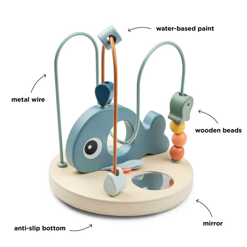 Done By Deer Kuglelabyrint Wally Blå- Trælegetøj