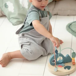 Done By Deer Kuglelabyrint Wally Blå- Trælegetøj