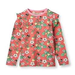 Småfolk Langærmet bluse med jordbær - 534- Bluser