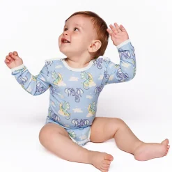 Småfolk Langærmet body med sovende drager - 737- Bodystocking Langærmet