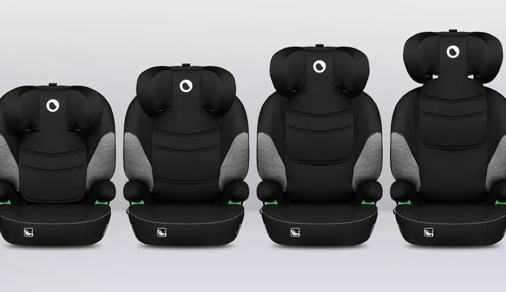 Lionelo Lars i-size - black grey- Autostole 100-150 Cm (4-12 År)