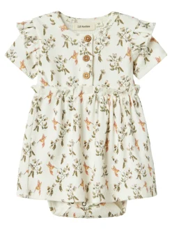 Lil' Atelier Lavo eki kortærmet body kjole - COCO MILK- Kjoler