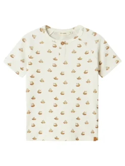 Lil' Atelier Lavo eni kortærmet slim t-shirt - COCO MILK- T-Shirts & Toppe