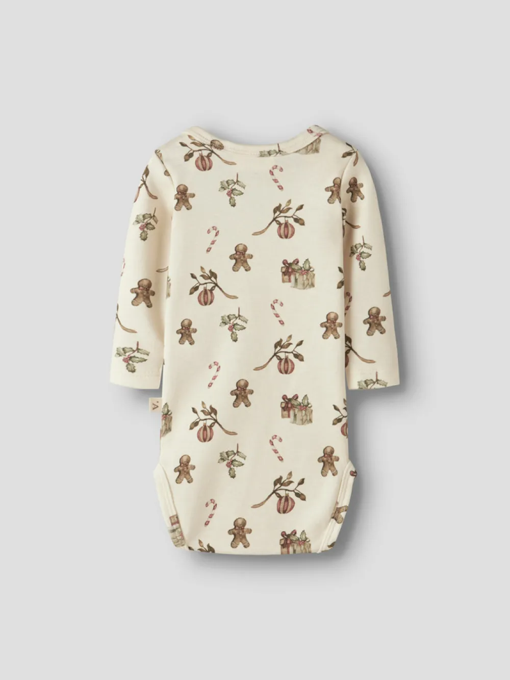 Lil' Atelier Layo Gis Langærmet Body - Turtledove- Juletøj|Bodystocking Langærmet