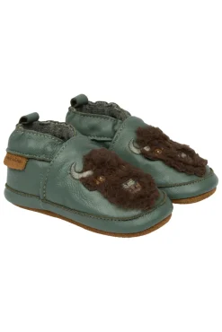 Mikk-Line Læder Slipper - 3D - Balsam green- Hjemmesko