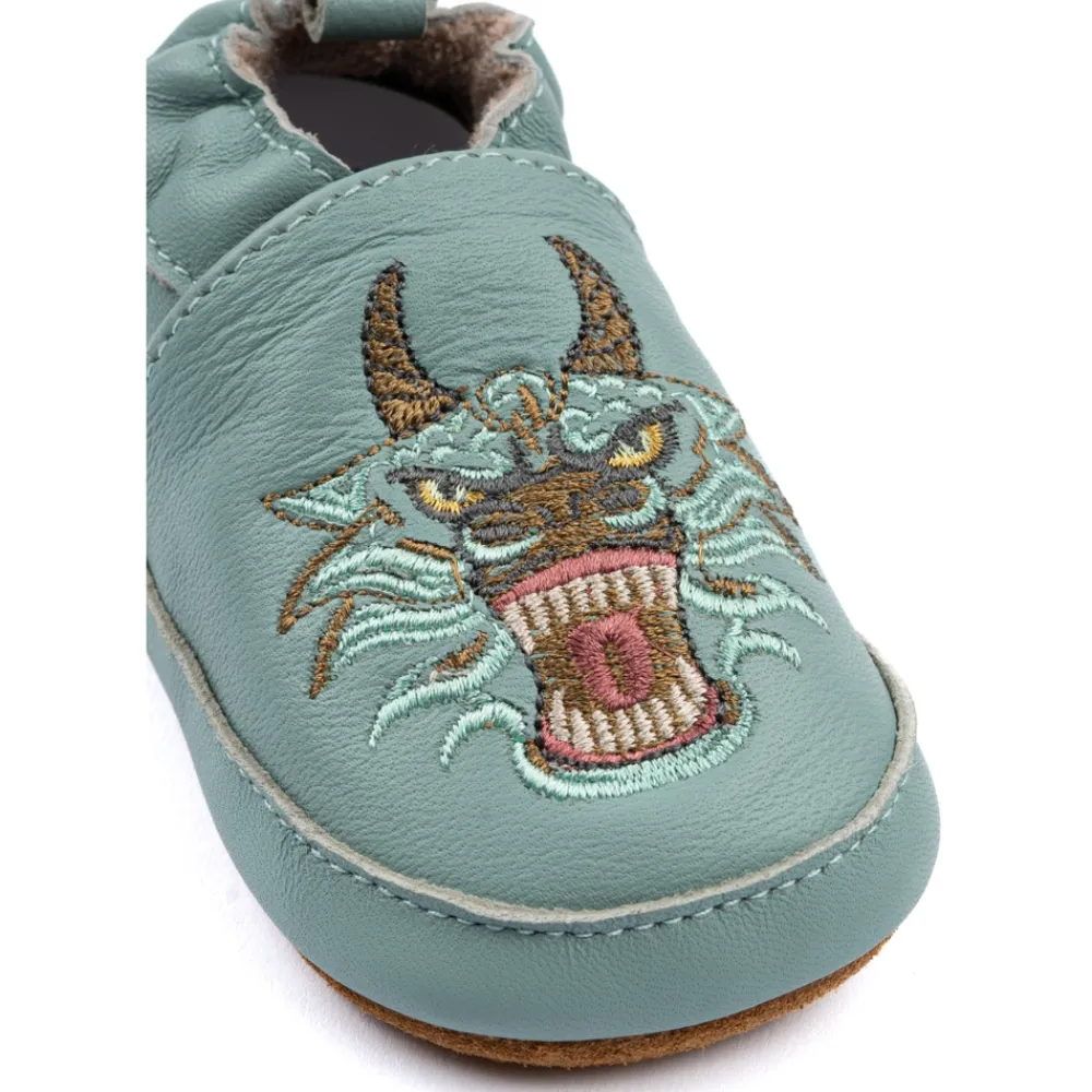 Mikk-Line Læder Slipper - 3D - GREEN BAY- Hjemmesko