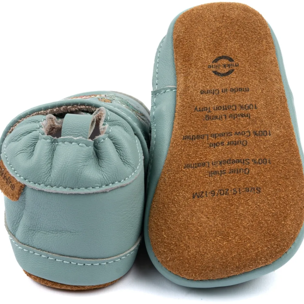 Mikk-Line Læder Slipper - 3D - GREEN BAY- Hjemmesko