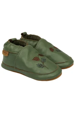 Mikk-Line Læder Slipper - 3D - Thyme- Hjemmesko