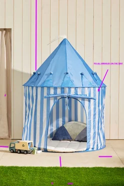 KIDSCONCEP Legetelt,Blå med striber,100x130cm- Legetelte & Tipier