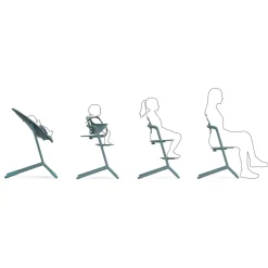 Cybex Lemo højstol 4in1 sæt - stone blue-Børn Højstole Med Tilbehør
