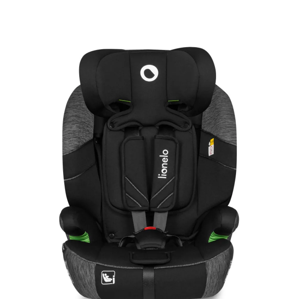 Lionelo Levi One I-size - black grey- Autostole 76-150 Cm (15 Mdr.-12 År)