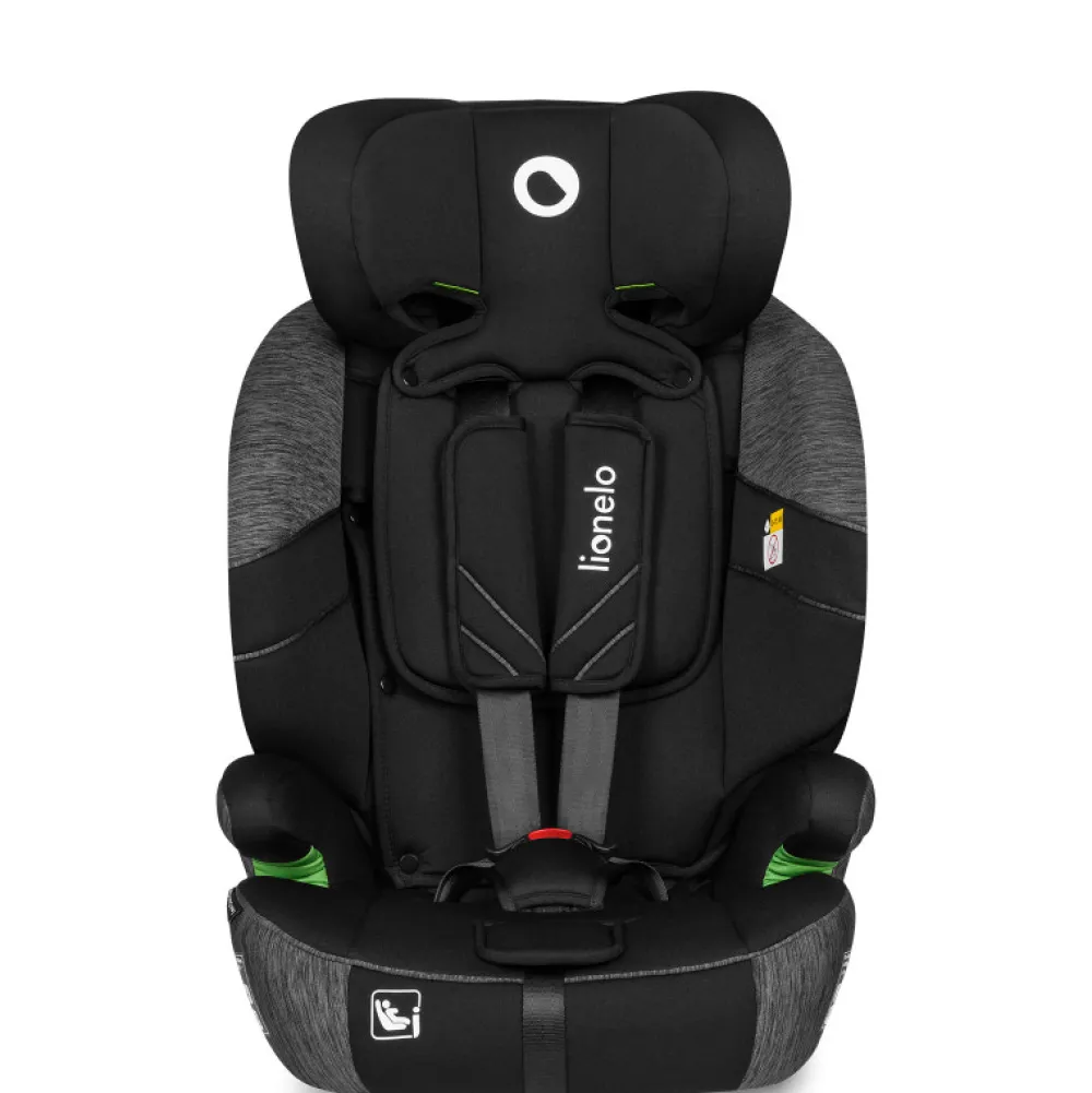 Lionelo Levi One I-size - black grey- Autostole 76-150 Cm (15 Mdr.-12 År)