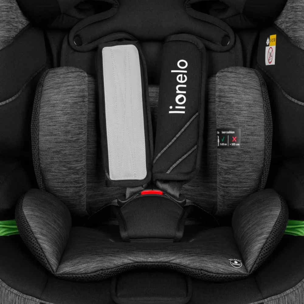 Lionelo Levi One I-size - black grey- Autostole 76-150 Cm (15 Mdr.-12 År)