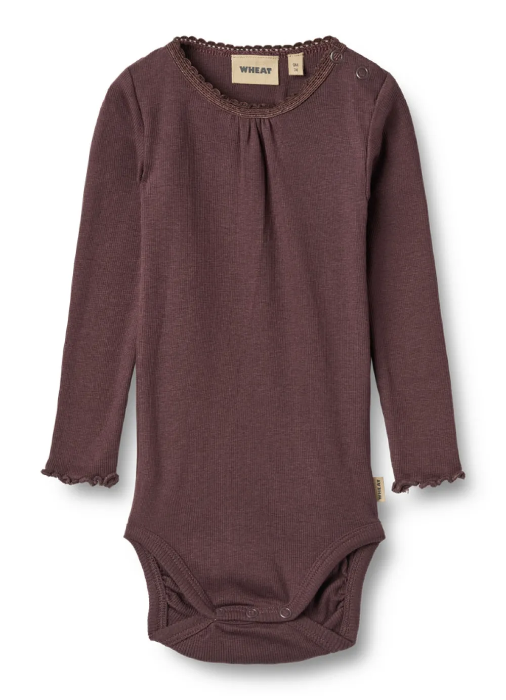 Wheat Lotta Rib Body Langærmet - Fudge- Bodystocking Langærmet