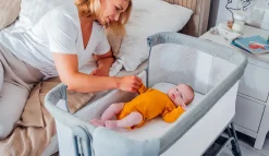 Lionelo Luna vugge - grå-Børn Side By Side Senge