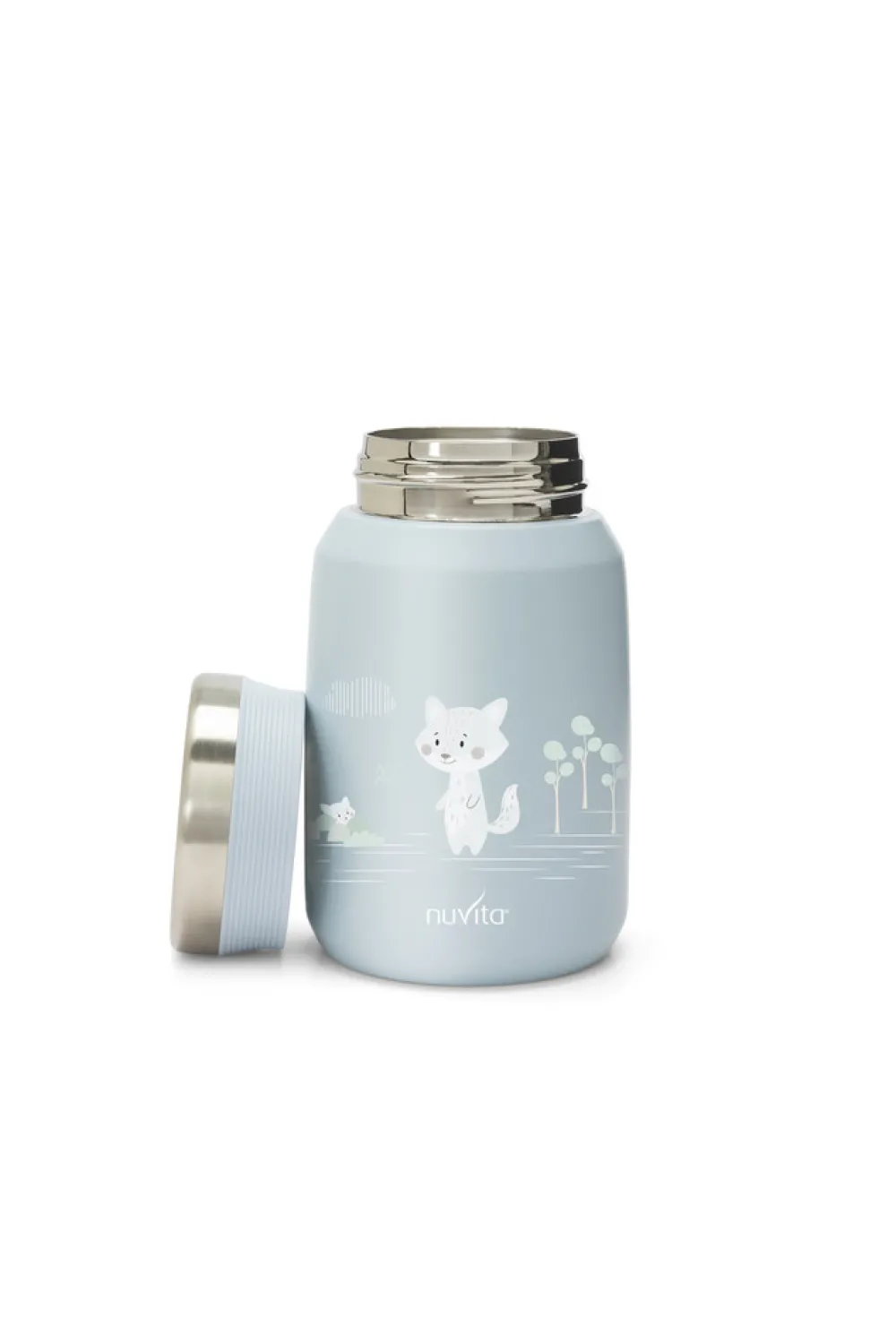Nuvita Lyseblå 500 ml rustfri stål termobeholder- Madkasser & Drikkedunke