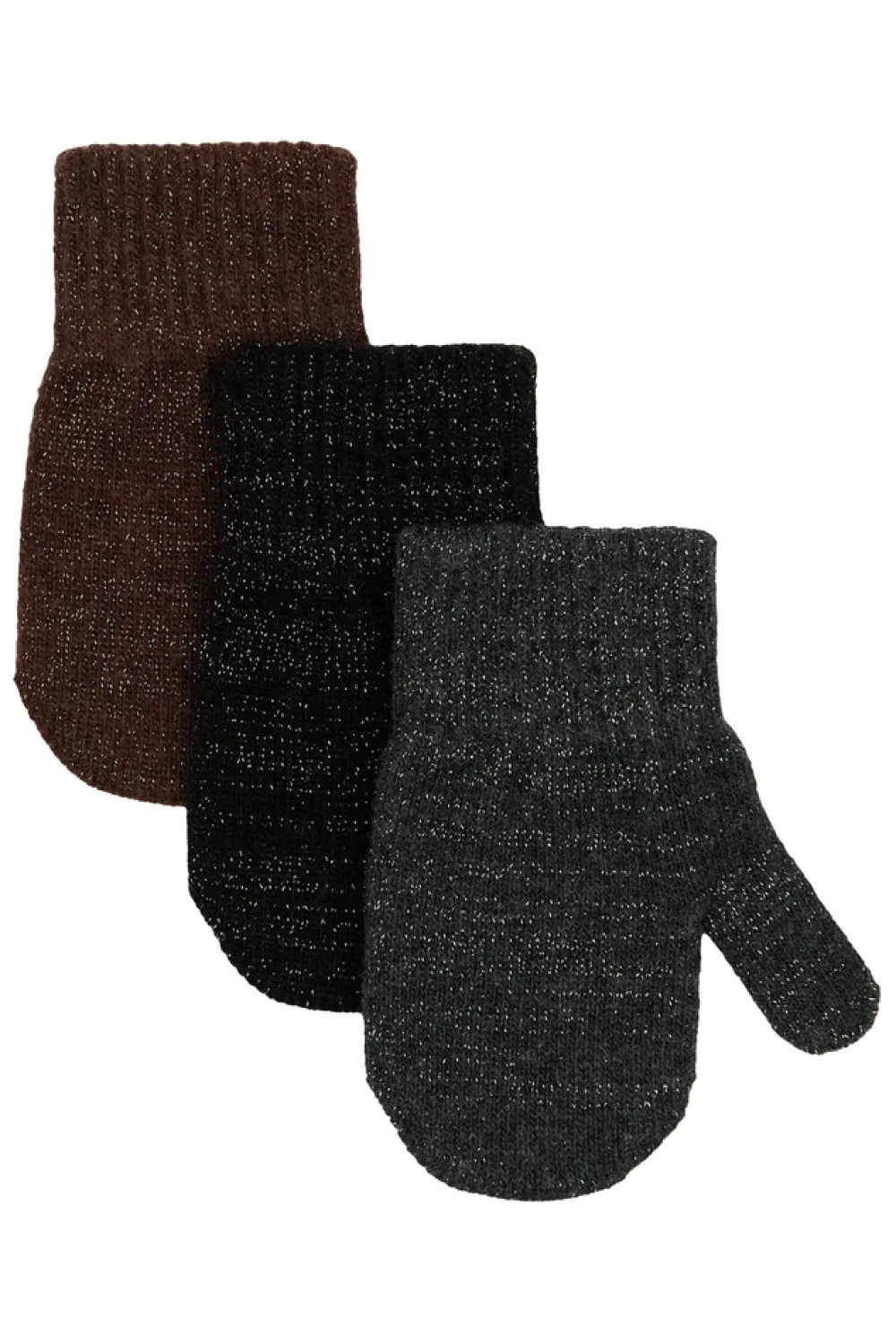 Mikk-Line Magic vanter 3 pak med lurex - Antrazite- Luffer & Vanter