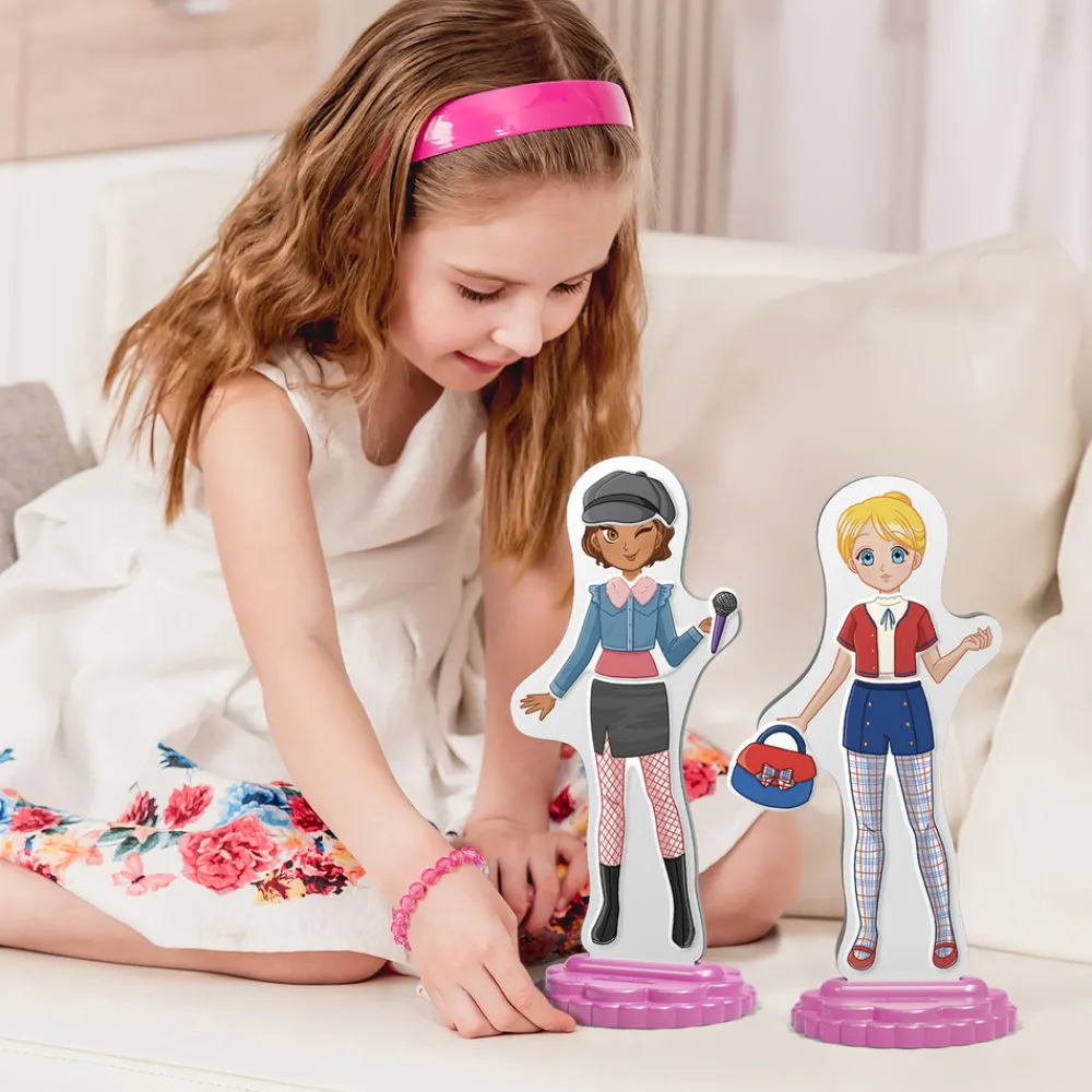 QUERCETTI Magnetiske påklædningsdukker: Bedste veninder- Magnetlegesæt