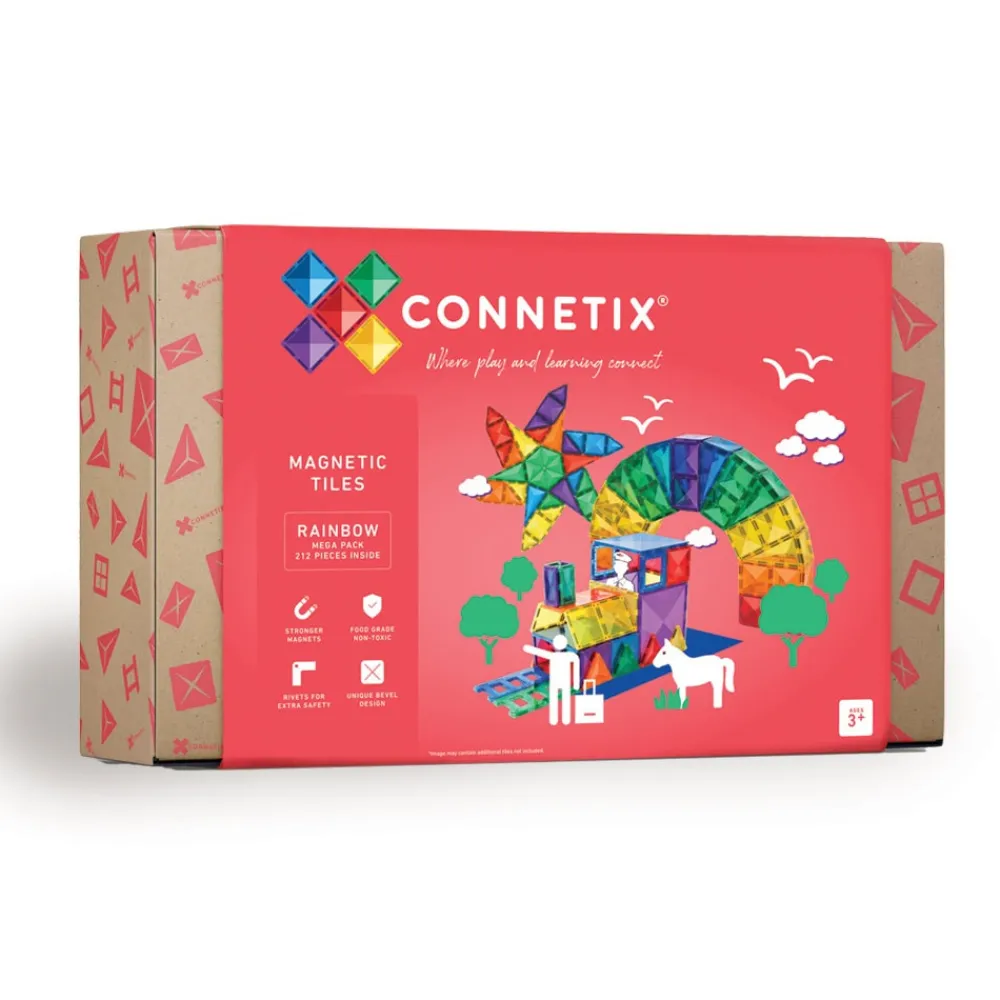 CONNETIX Mega Pack - magnetsæt 212 dele - rainbow- Magnetlegesæt