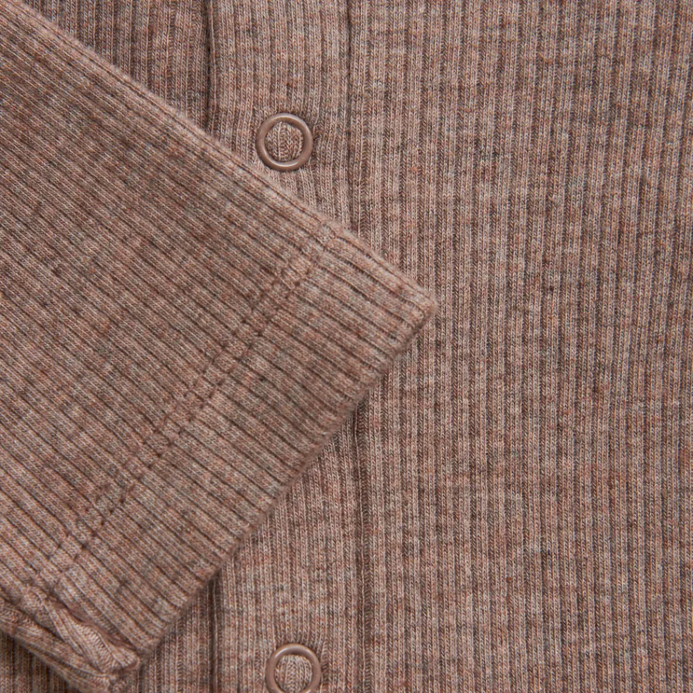 Fixoni Melange Rib Romper Langærmet - 2813- Heldragter U. Fod