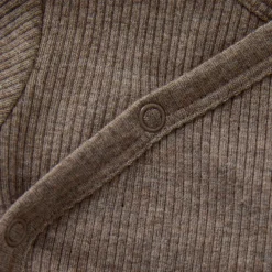 Fixoni Melange Rib Wrap Body Langærmet - 2813- Bodystocking M. Skrålukning|Bodystocking Langærmet