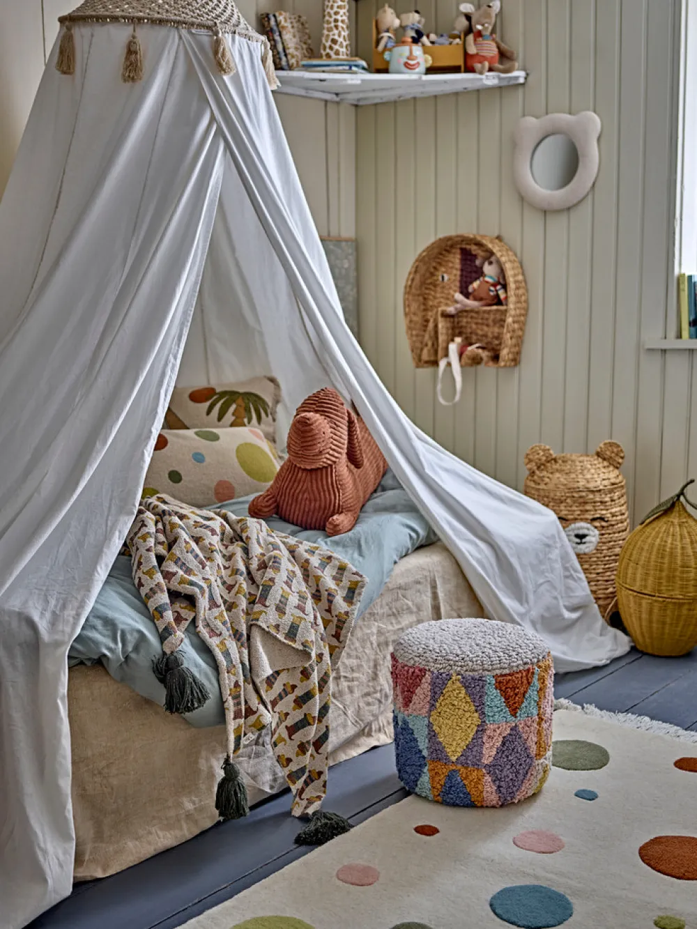 Bloomingvillemini Miaki Puf, Grå, Bomuld-Børn Bænke & Skamler