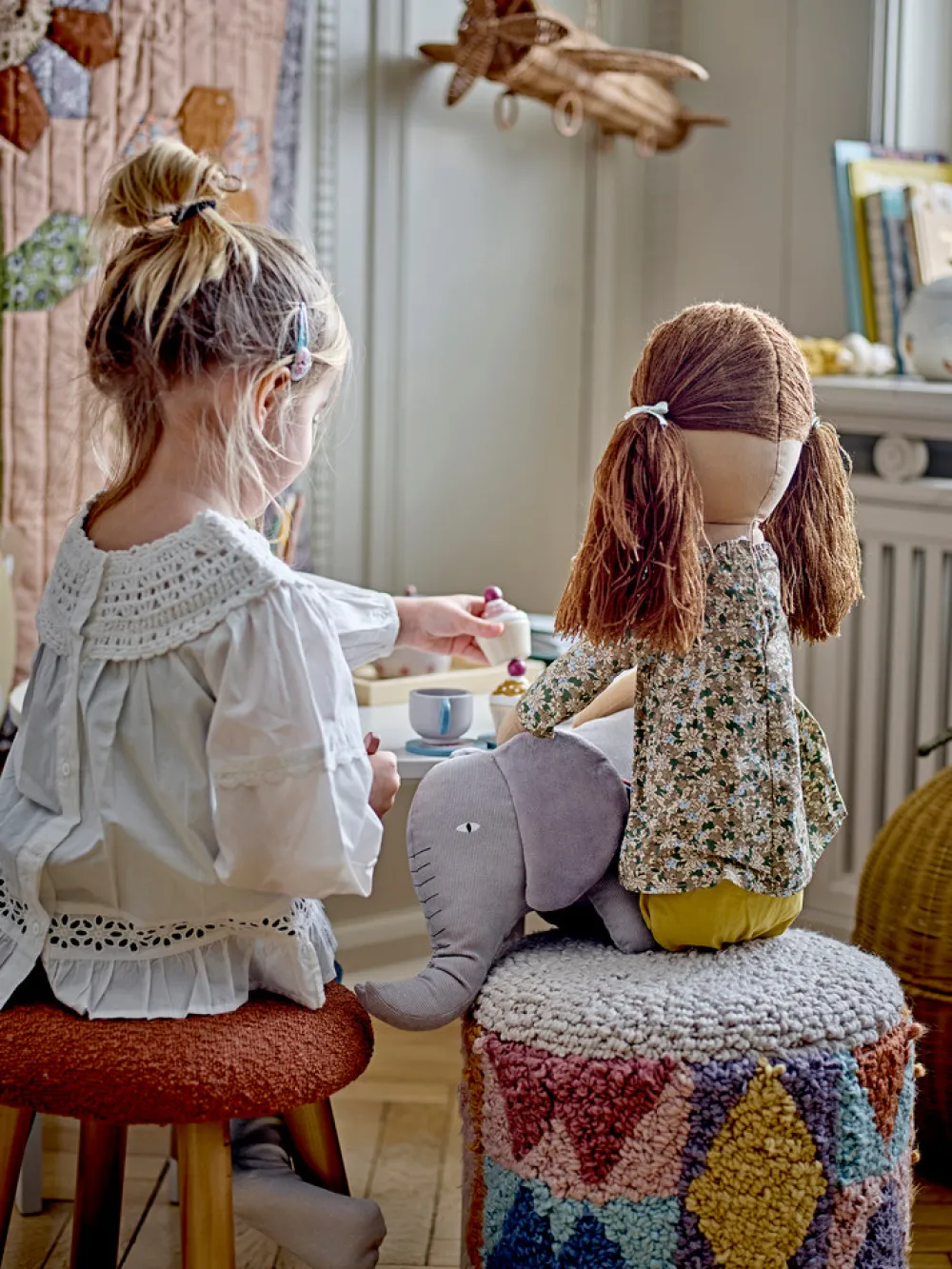 Bloomingvillemini Miaki Puf, Grå, Bomuld-Børn Bænke & Skamler