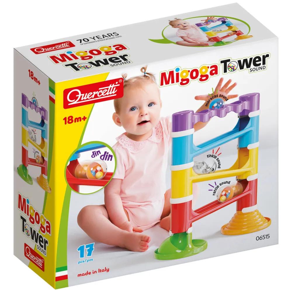 QUERCETTI Migoga tårn med lyd (17 dele)- Store Byggesæt