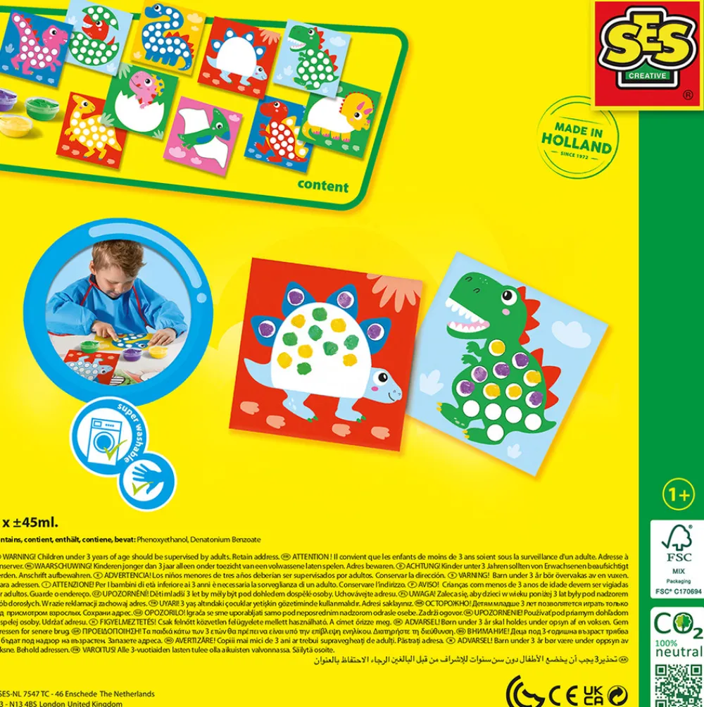 Ses Creative Min første - Fingermaling dinosaurer- Kreasæt