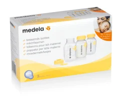 Medela Mælkeflasker Med Låg 150 ML - 3-Pak- Sutteflasker|Madopbevaring