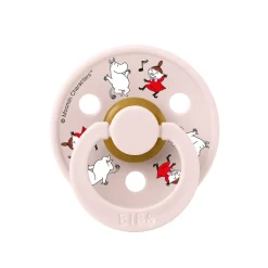 BIBS Moomins Colour Sut 2pk Latex Str 1 - Candy Apple- Sutter