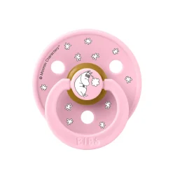 BIBS Moomins Colour Sut 2pk Latex Str 1 - Baby Pink- Sutter
