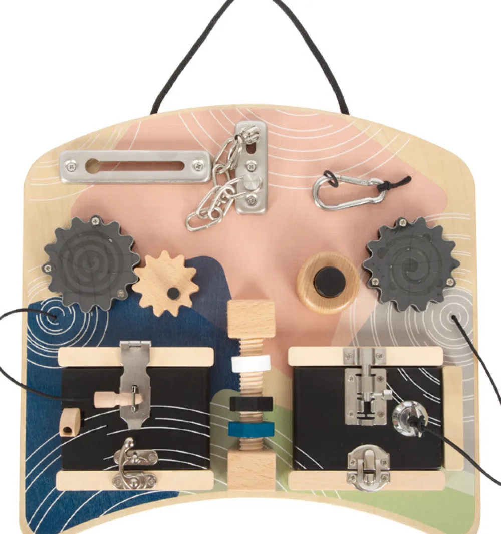 SMALL FOOT Motorik og aktivitetsbræt med låse og rotation- Aktivitetslegetøj