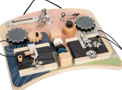 SMALL FOOT Motorik og aktivitetsbræt med låse og rotation- Aktivitetslegetøj