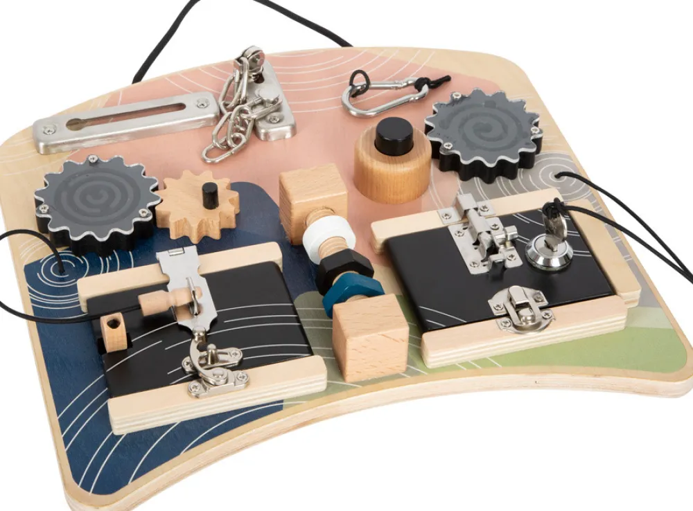 SMALL FOOT Motorik og aktivitetsbræt med låse og rotation- Aktivitetslegetøj