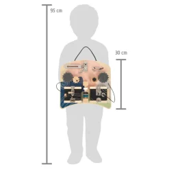 SMALL FOOT Motorik og aktivitetsbræt med låse og rotation- Aktivitetslegetøj