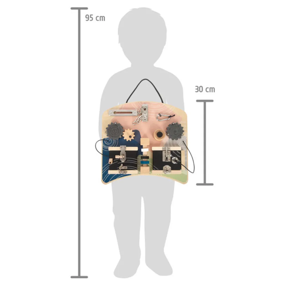 SMALL FOOT Motorik og aktivitetsbræt med låse og rotation- Aktivitetslegetøj