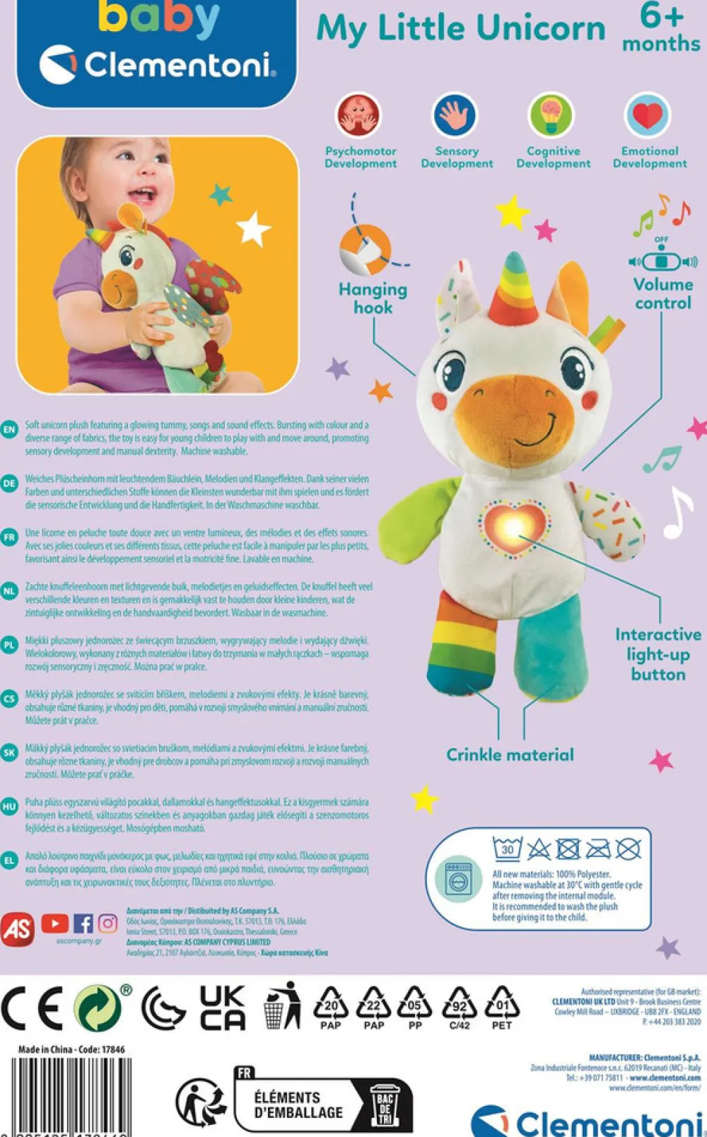 CLEMENTONI My Little Unicorn- Bamser Med Musik